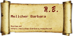 Melicher Barbara névjegykártya