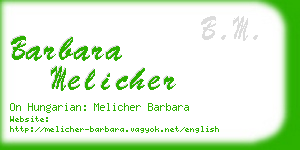 barbara melicher business card